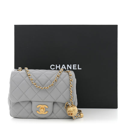 Chanel Lambskin Quilted Mini Pearl Crush Flap Light Grey 11 of 11