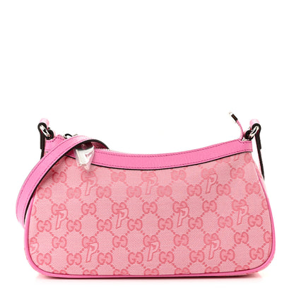 Gucci X PALACE GG Supreme Monogram Palace Textured Dollar Calfskin Shoulder Bag Pink Pale Rose Palace 1 of 11