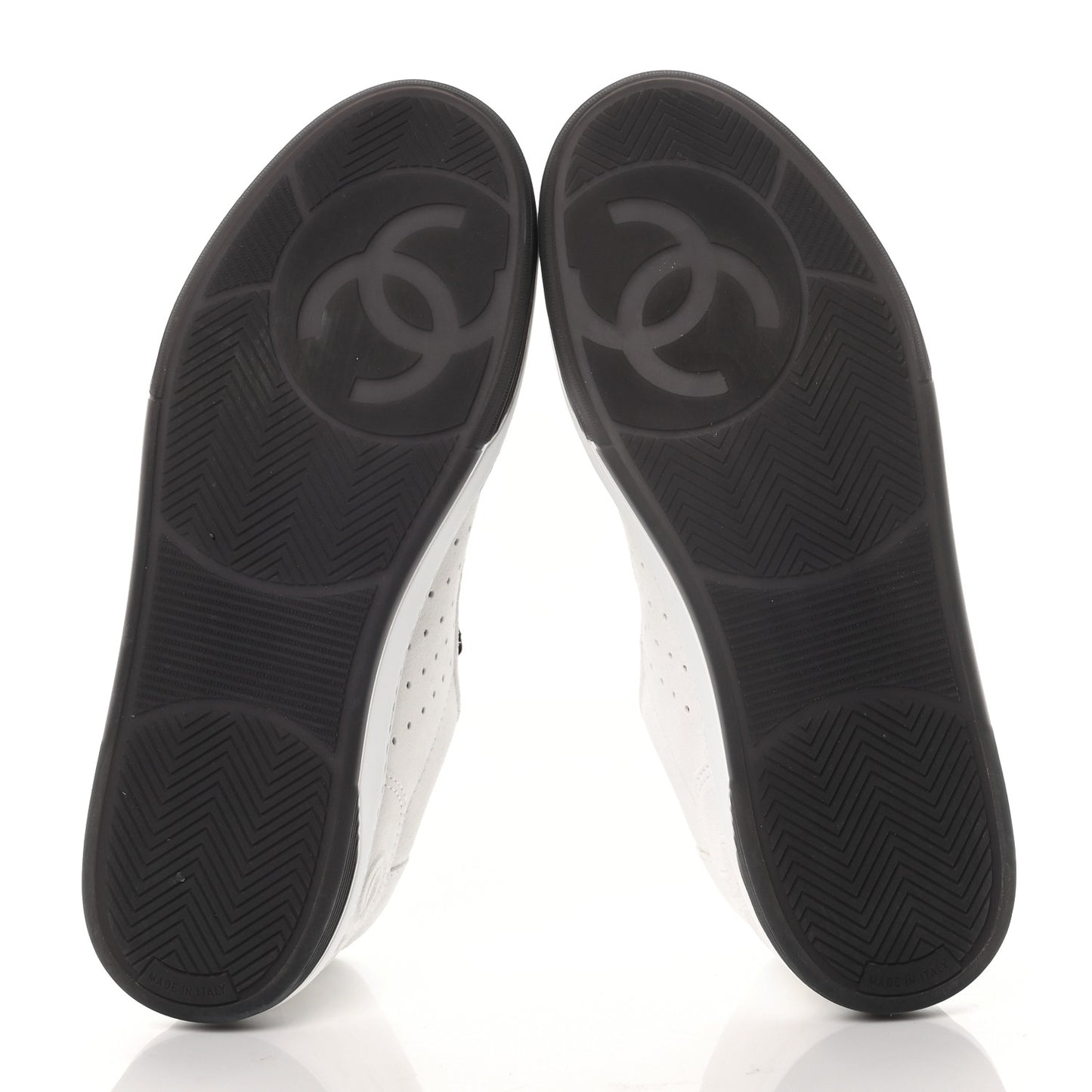 Calfskin Mens Logo Sneakers 42 Black White