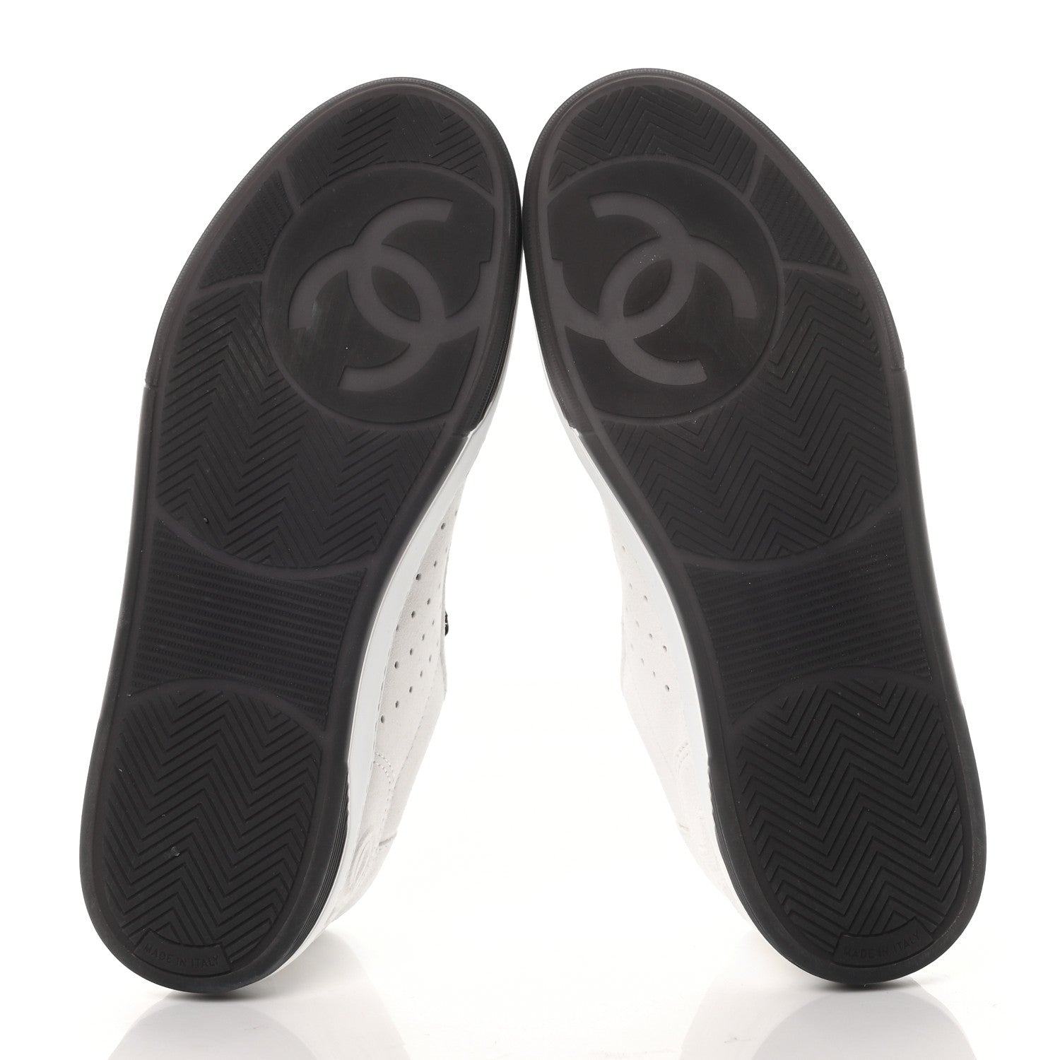 Chanel Calfskin Mens Logo Sneakers 42 Black White 6 of 9