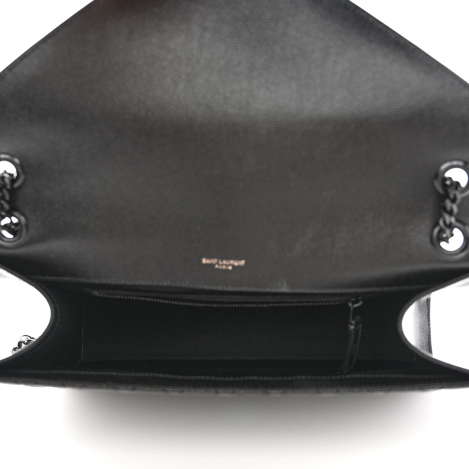 Saint Laurent Grain De Poudre Textured Mixed Matelasse Large Triquilt Monogram Monochrome Satchel Black 5 of 10