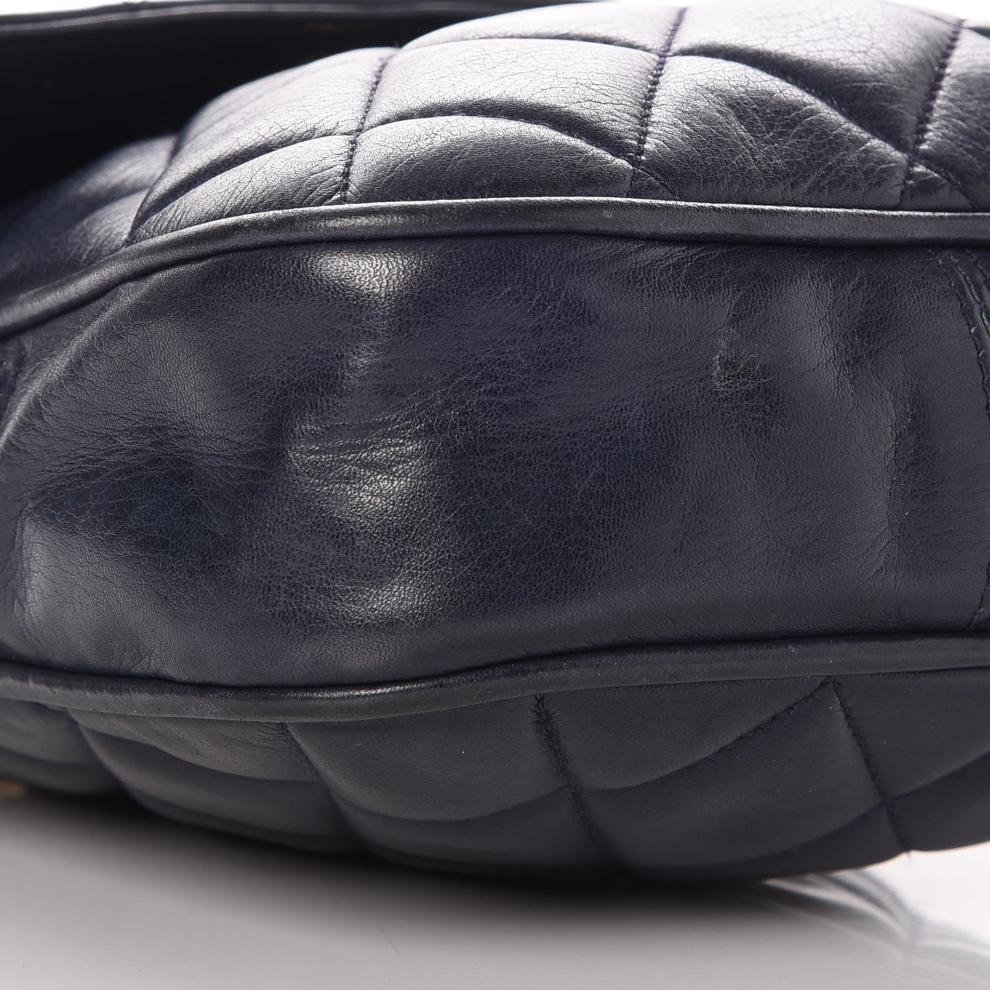 Lambskin Quilted Mini Flap Navy Blue