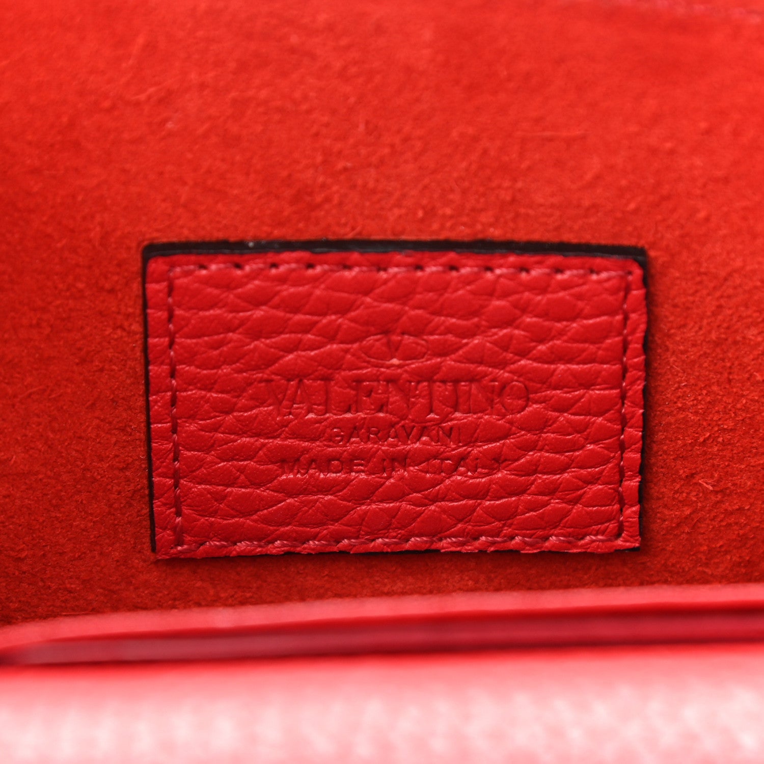 Valentino Garavani Pebbled Calfskin Rockstud Envelope Wallet on Chain Rouge Pur 6 of 8
