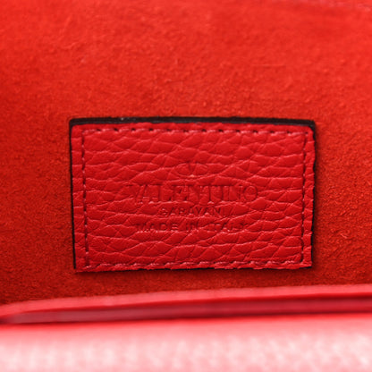 Valentino Garavani Pebbled Calfskin Rockstud Envelope Wallet on Chain Rouge Pur 6 of 8