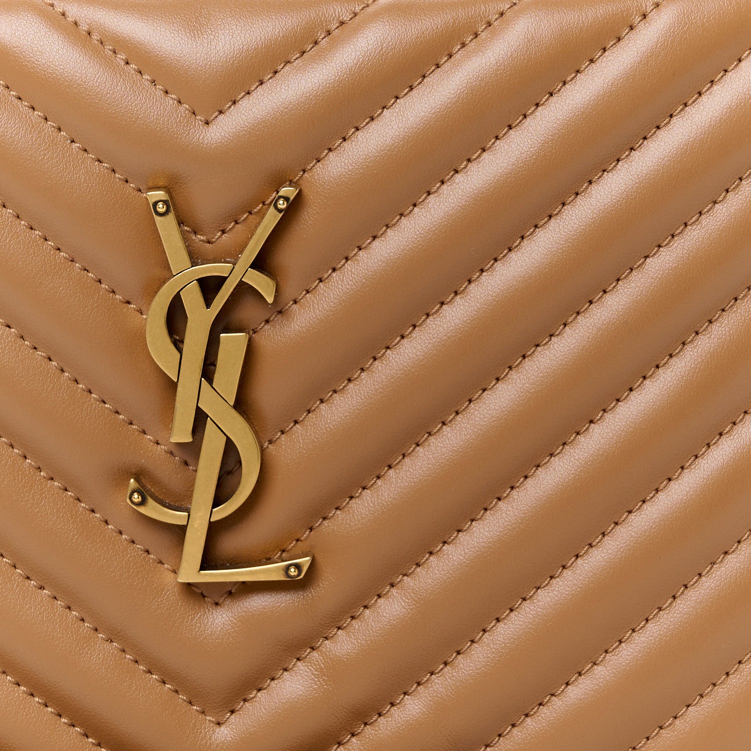 Saint Laurent Calfskin Matelasse Monogram Lou Camera Bag Cinnamon 8 of 11