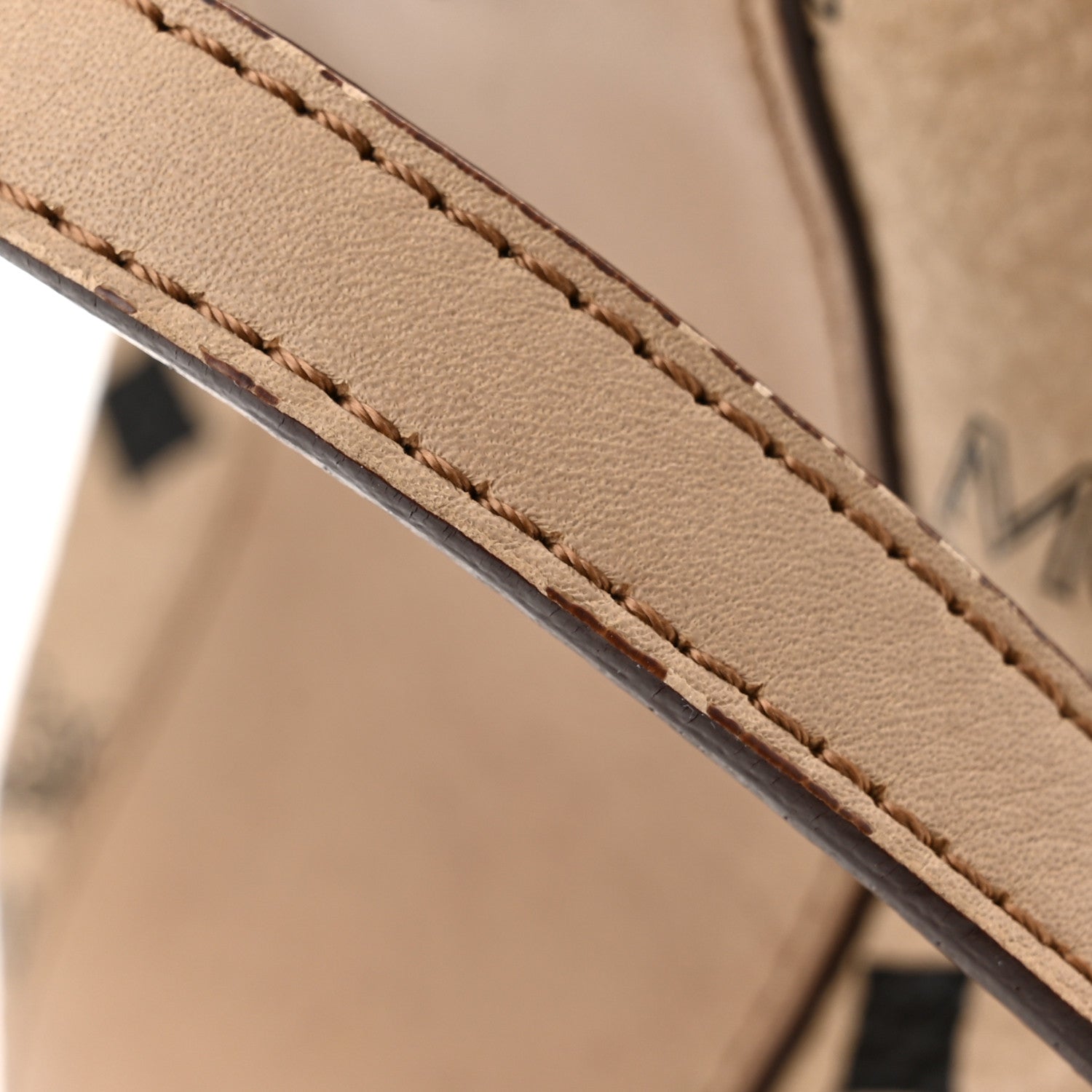 MCM Visetos Drawstring Bucket Bag Beige 12 of 14