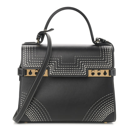 Delvaux Calfskin Stitch MM Tempete Satchel Black 1 of 10