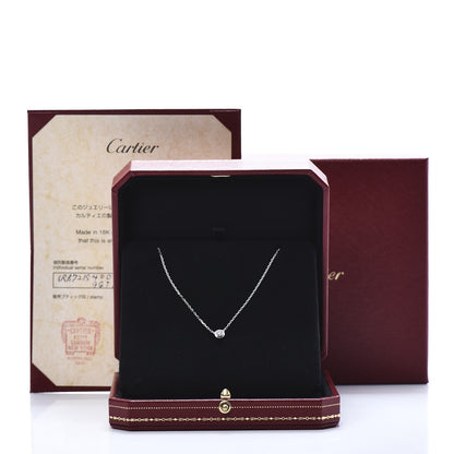 Cartier 18K White Gold Diamond LM D'Amour Pendant Necklace 6 of 6