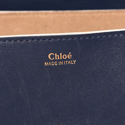 Chloe Smooth Calfskin Bi-Color Drew Shoulder Bag Royal Navy Marshamallow 6 of 13