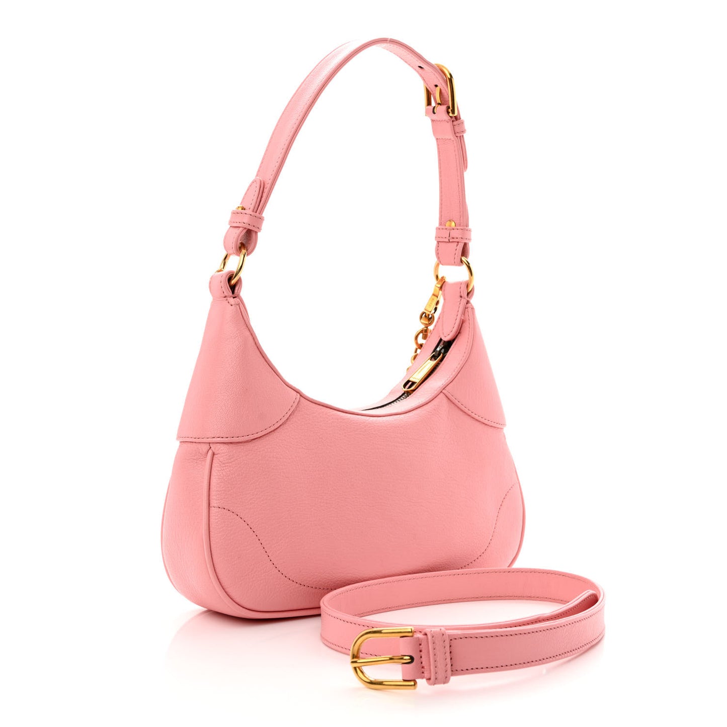 Goatskin Small Aphrodite Shoulder Bag Wild Rose