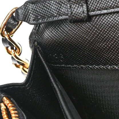 Prada Saffiano Metal Oro Chain Wallet Black 7 of 10