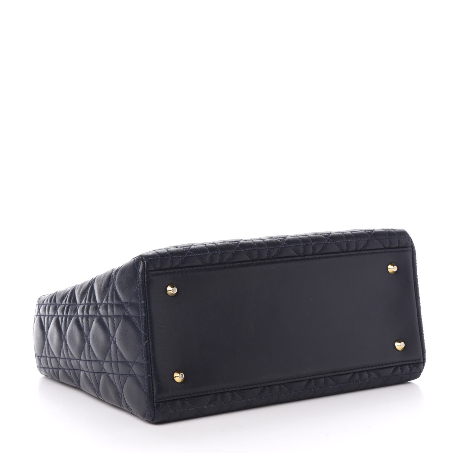 Christian Dior Lambskin Cannage Medium Lady Dior Navy Blue 4 of 11