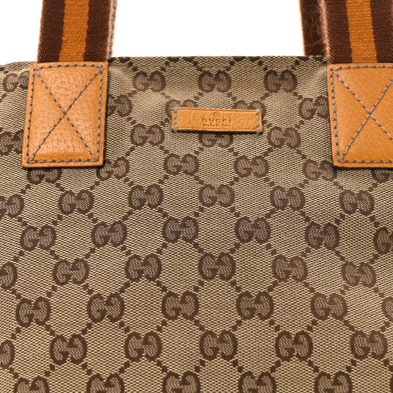 Gucci GG Monogram Small Web Handle Bucket Tote Yellow 8 of 10