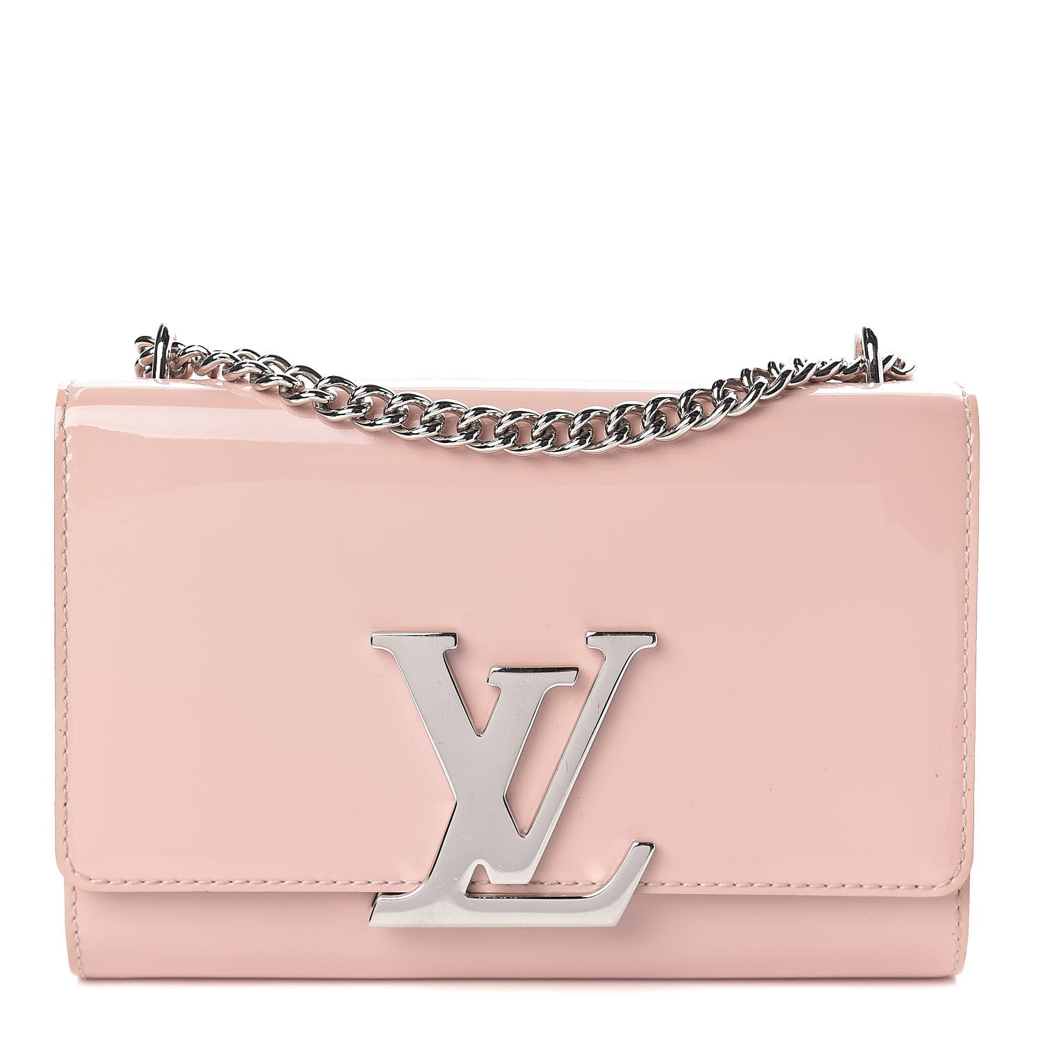Louis Vuitton Patent Chain Louise MM Rose Ballerine 1 of 13