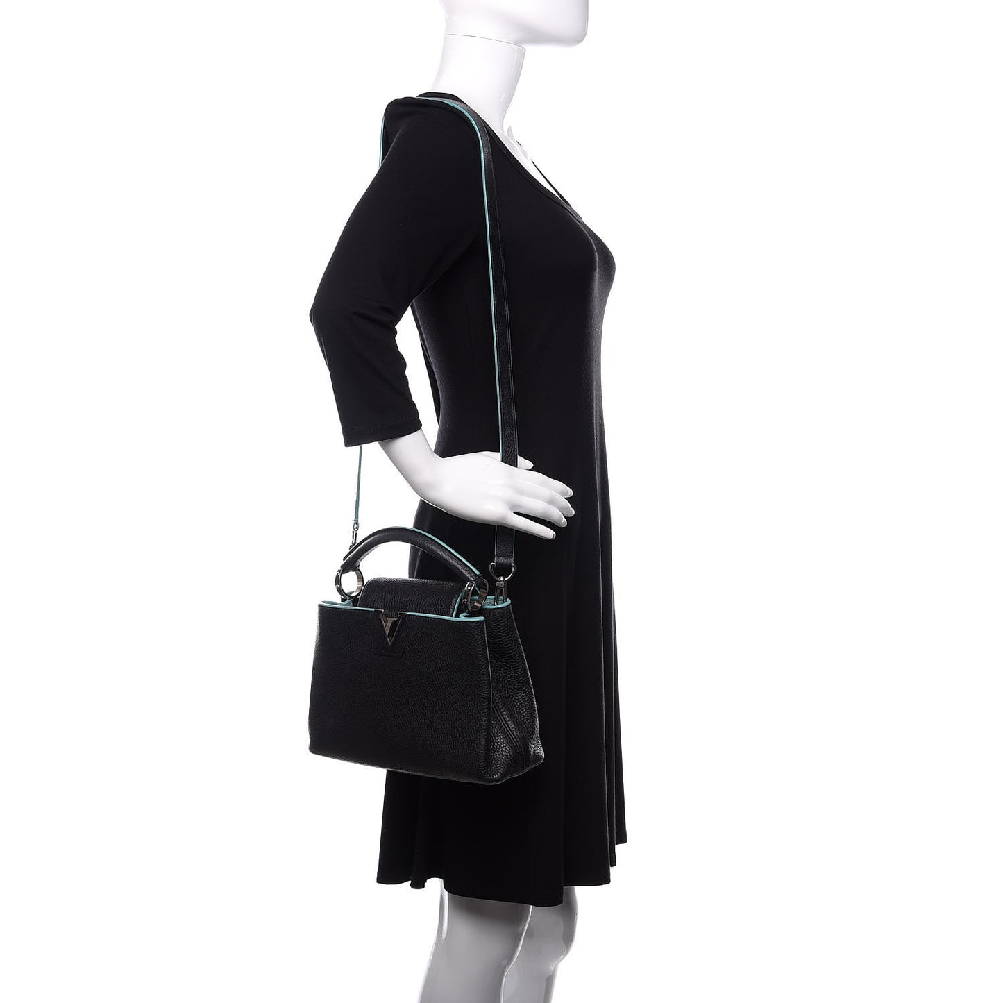 Taurillon Capucines BB Black Turquoise