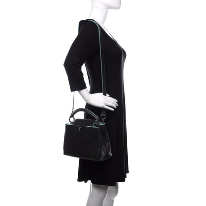 Louis Vuitton Taurillon Capucines BB Black Turquoise 2 of 10