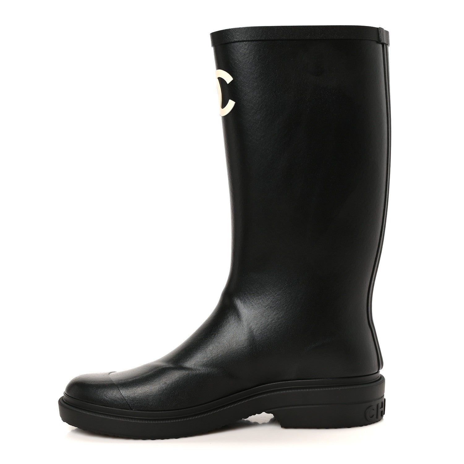 Chanel Caoutchouk CC High Boots 40 Black 1 of 10