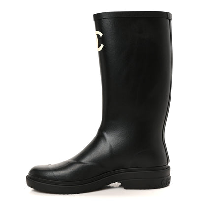 Chanel Caoutchouk CC High Boots 40 Black 1 of 10