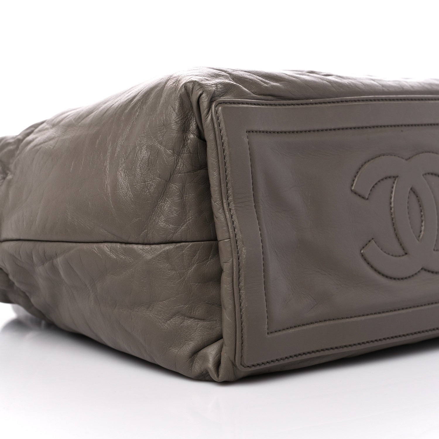 Chanel Lambskin Quilted Small Coco Cocoon Reversible Tote Grey Burgundy 15 of 16