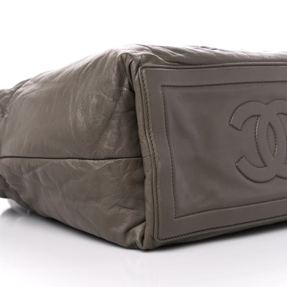 Chanel Lambskin Quilted Small Coco Cocoon Reversible Tote Grey Burgundy 15 of 16