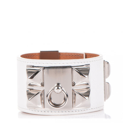 Hermes Epsom Collier de Chien CDC Bracelet S White 1 of 7