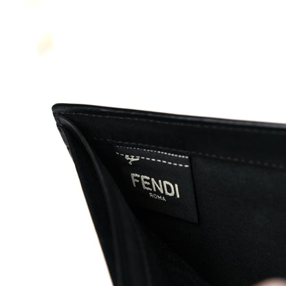 Fendi Vitello Liberty Bi-Color FF 1974 Embossed Inlay Bi-Fold Wallet Black 10 of 11