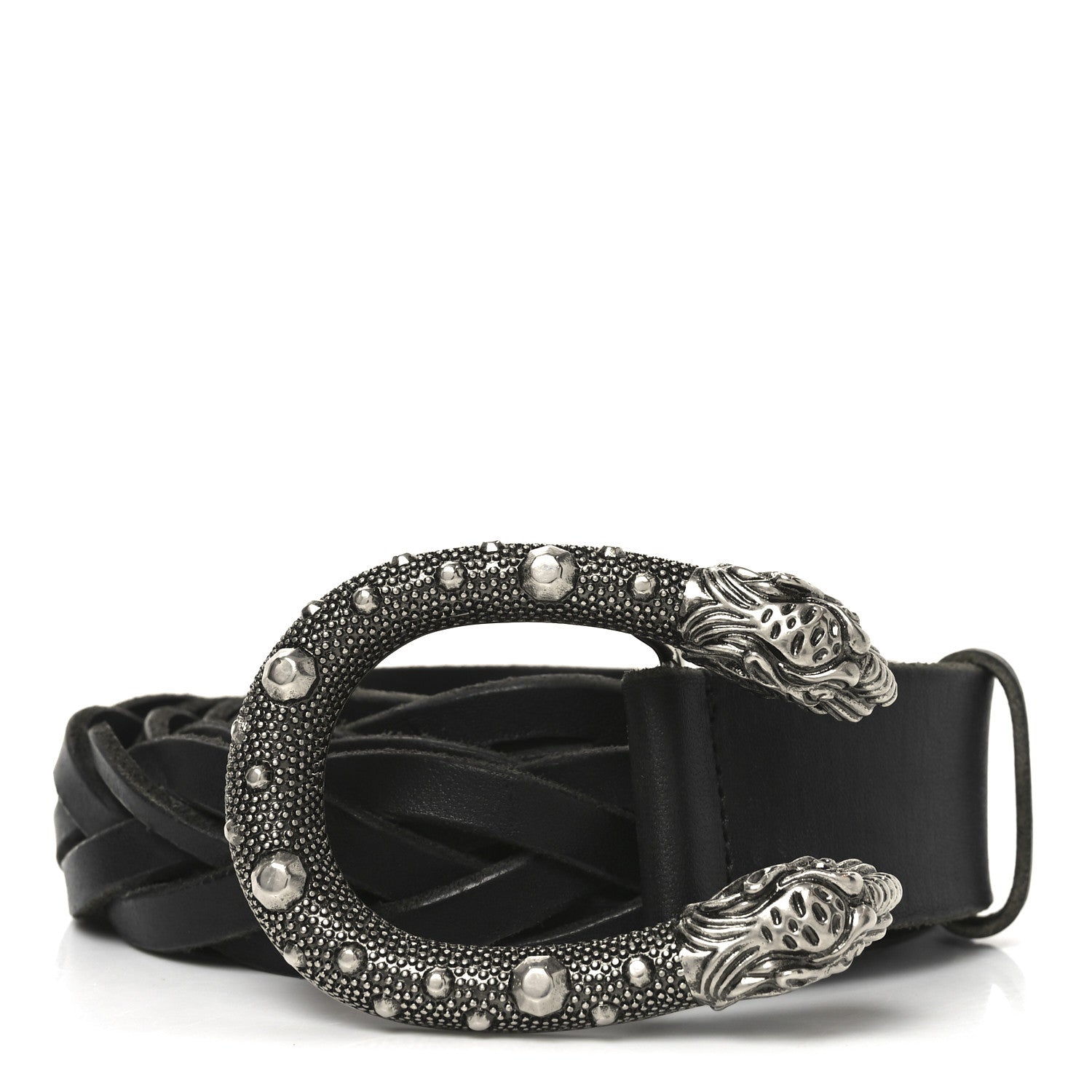Gucci Calfskin Braided Dionysus Belt 115 46 Black 1 of 5