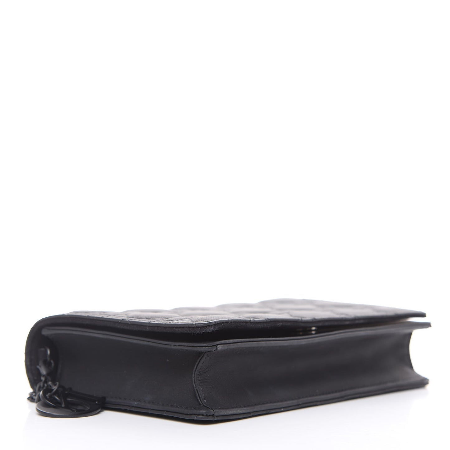 Ultra Matte Calfskin Cannage Lady Dior Clutch Black