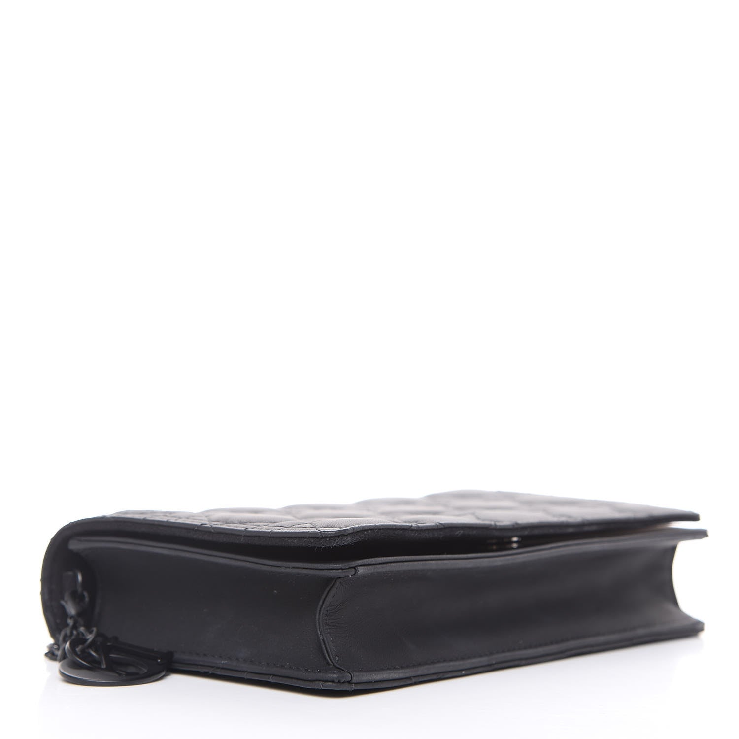 Christian Dior Ultra Matte Calfskin Cannage Lady Dior Clutch Black 3 of 10
