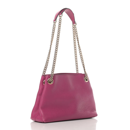 Gucci Cellarius Calfskin Small Soho Chain Shoulder Bag Bright Bouganville 2 of 4