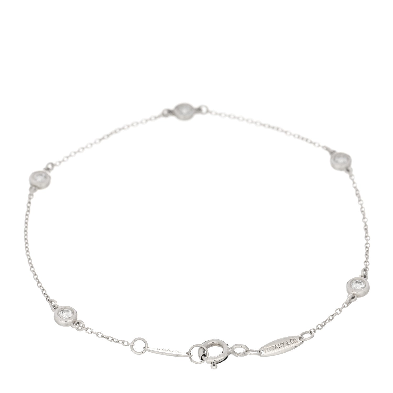Tiffany Sterling Silver Diamond .25ct Elsa Peretti Diamonds By The Yard Bracelet 2 of 3