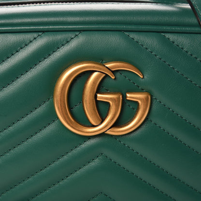 Gucci Calfskin Matelasse Small GG Marmont Chain Shoulder Bag Emerald Green 8 of 9
