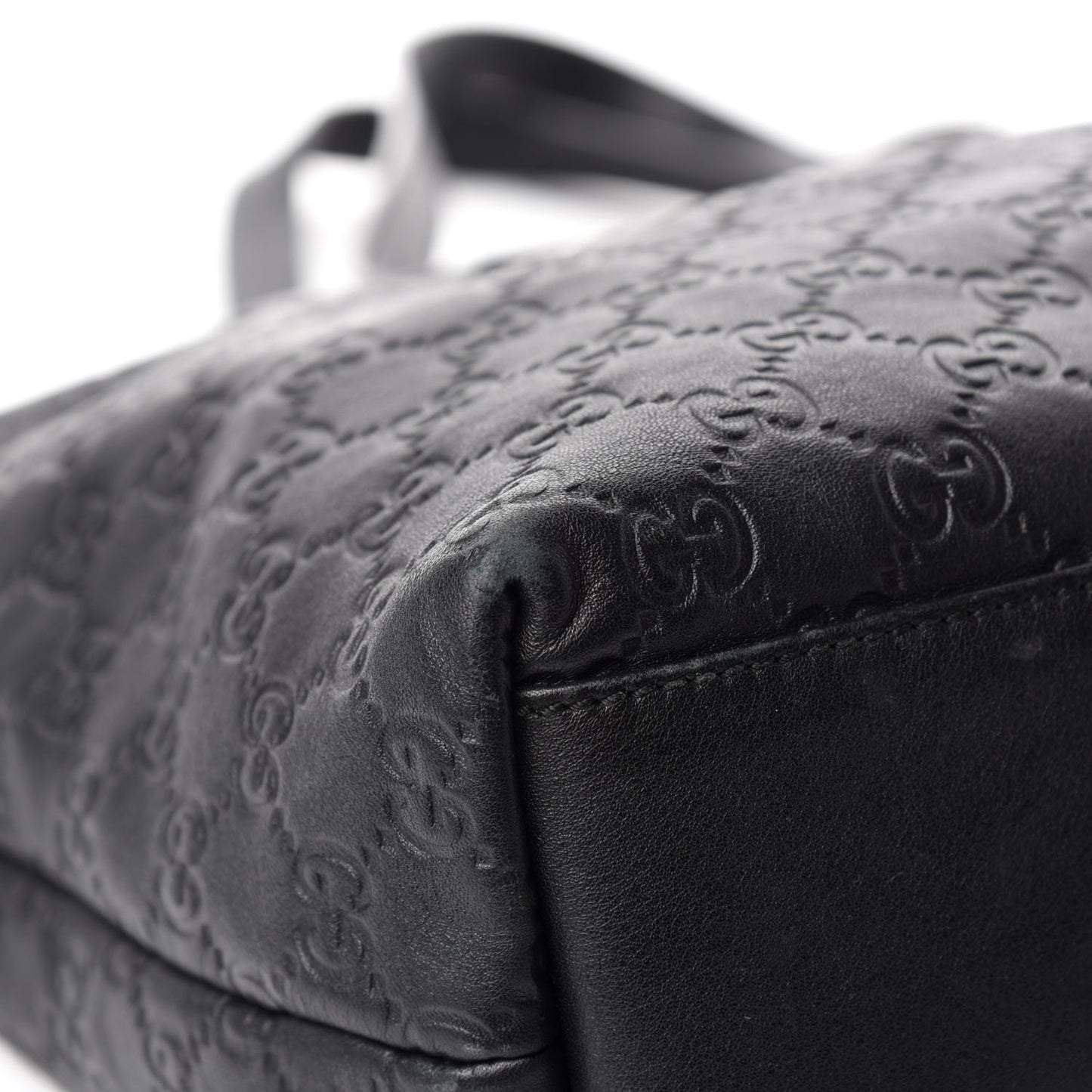 Guccissima Medium Zippered Shopping Tote Black