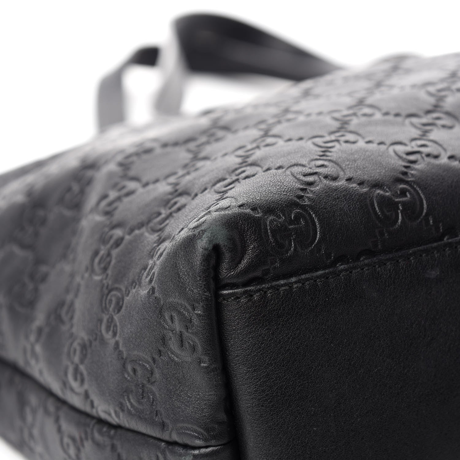 Gucci Guccissima Medium Zippered Shopping Tote Black 8 of 14