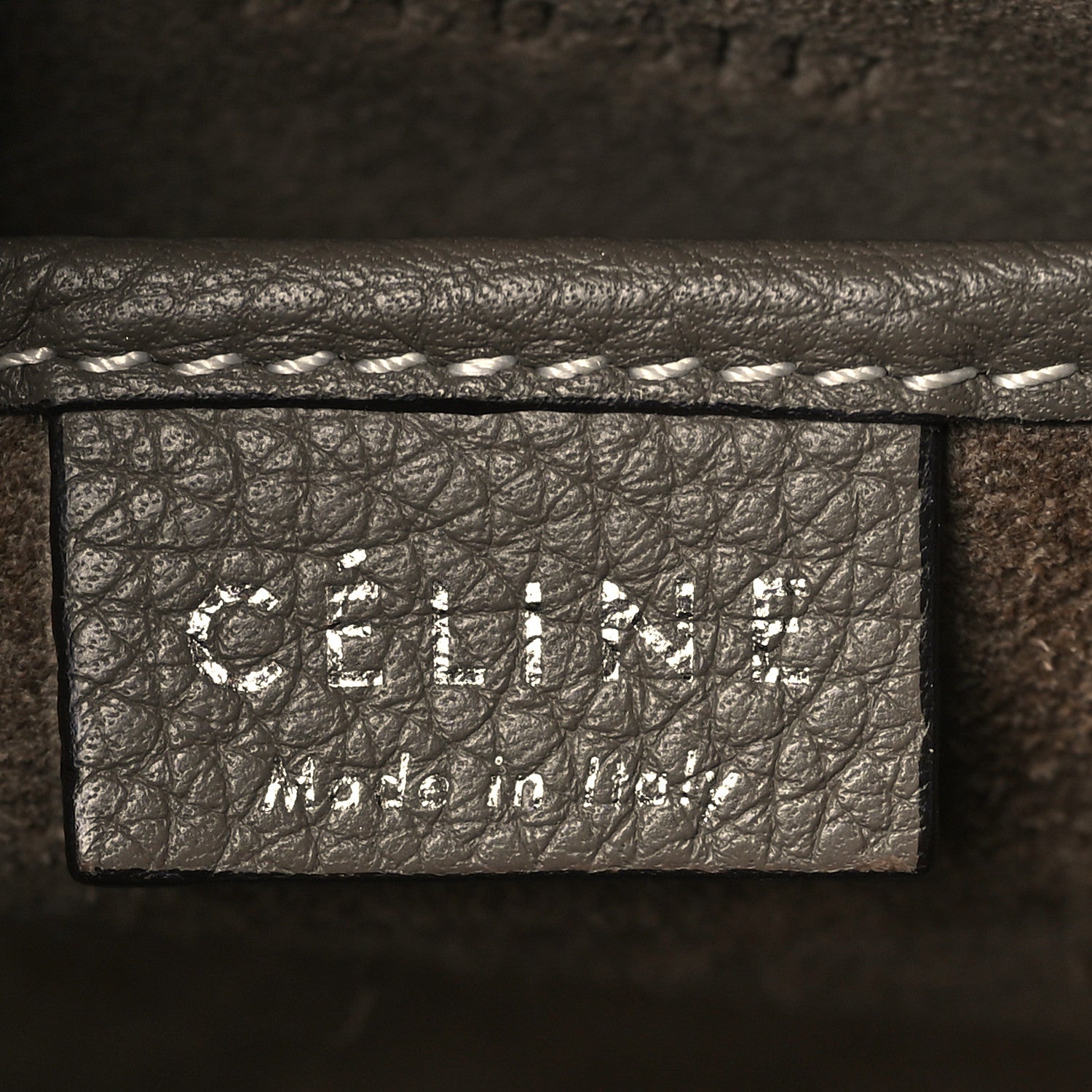Celine Drummed Calfskin Nano Luggage Souris 6 of 9