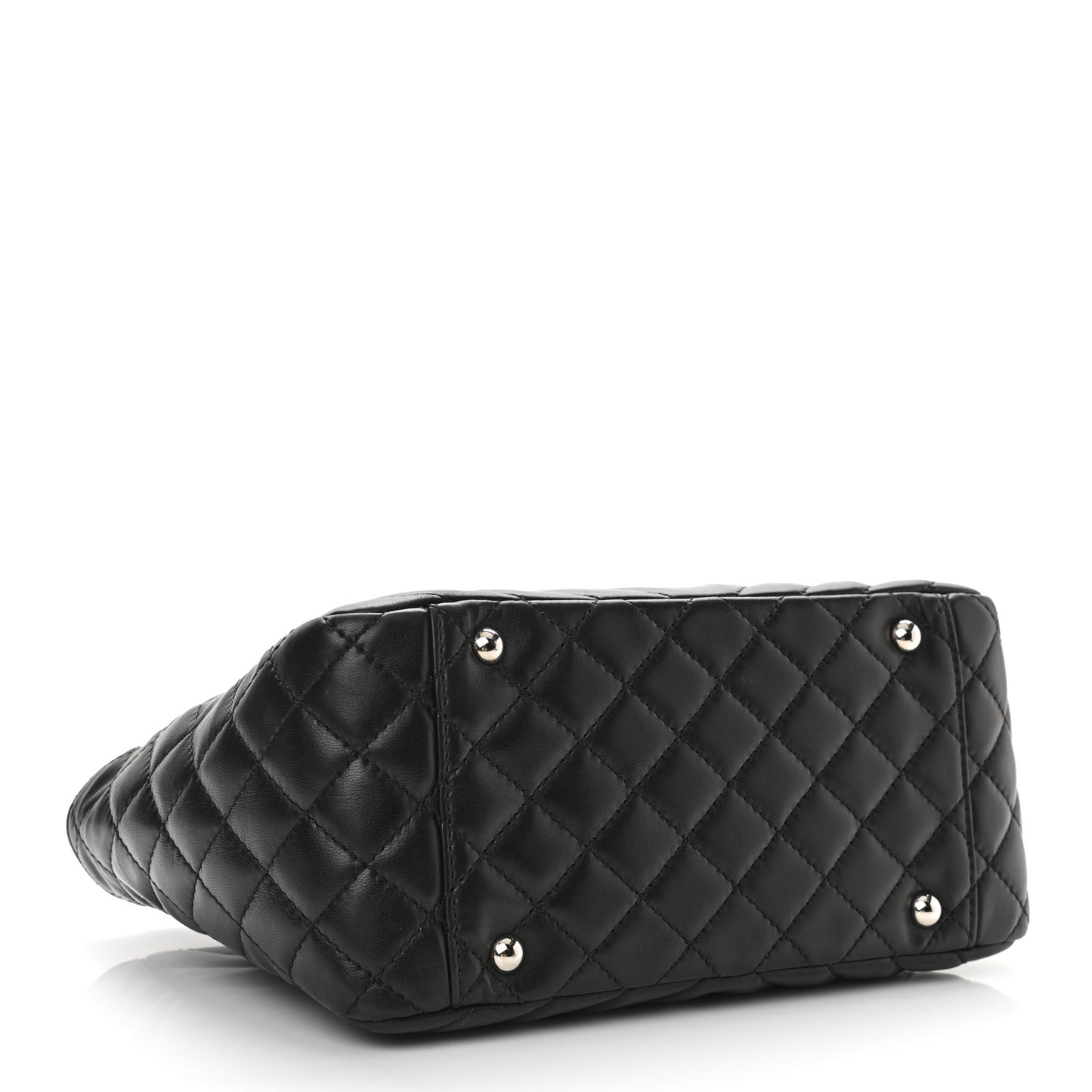 Lambskin Surpique Chevron Small Tote Black