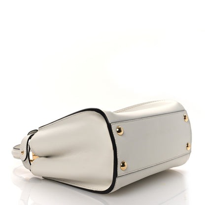 Fendi Vitello Seta Fabric Jacquard FF 1974 Mini Peekaboo Iconic Satchel White 4 of 12