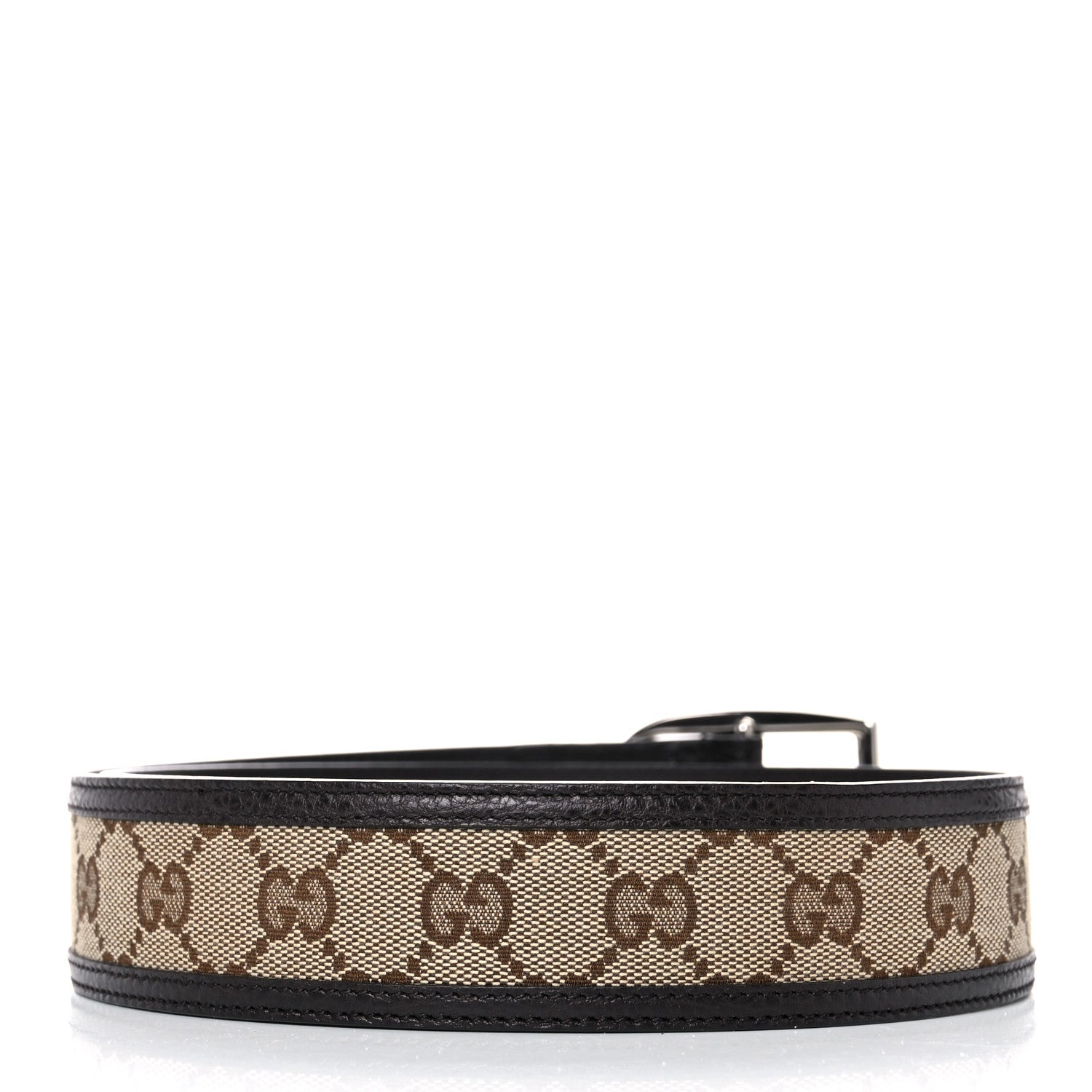 Gucci Monogram Dollar Calfskin 40mm Belt 80 32 Beige Ebony Testa di Moro 2 of 5