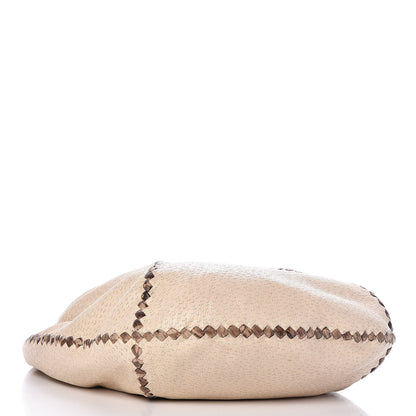 Bottega Veneta Cervo Deerskin Perforated Pekary Hobo Cream 4 of 11