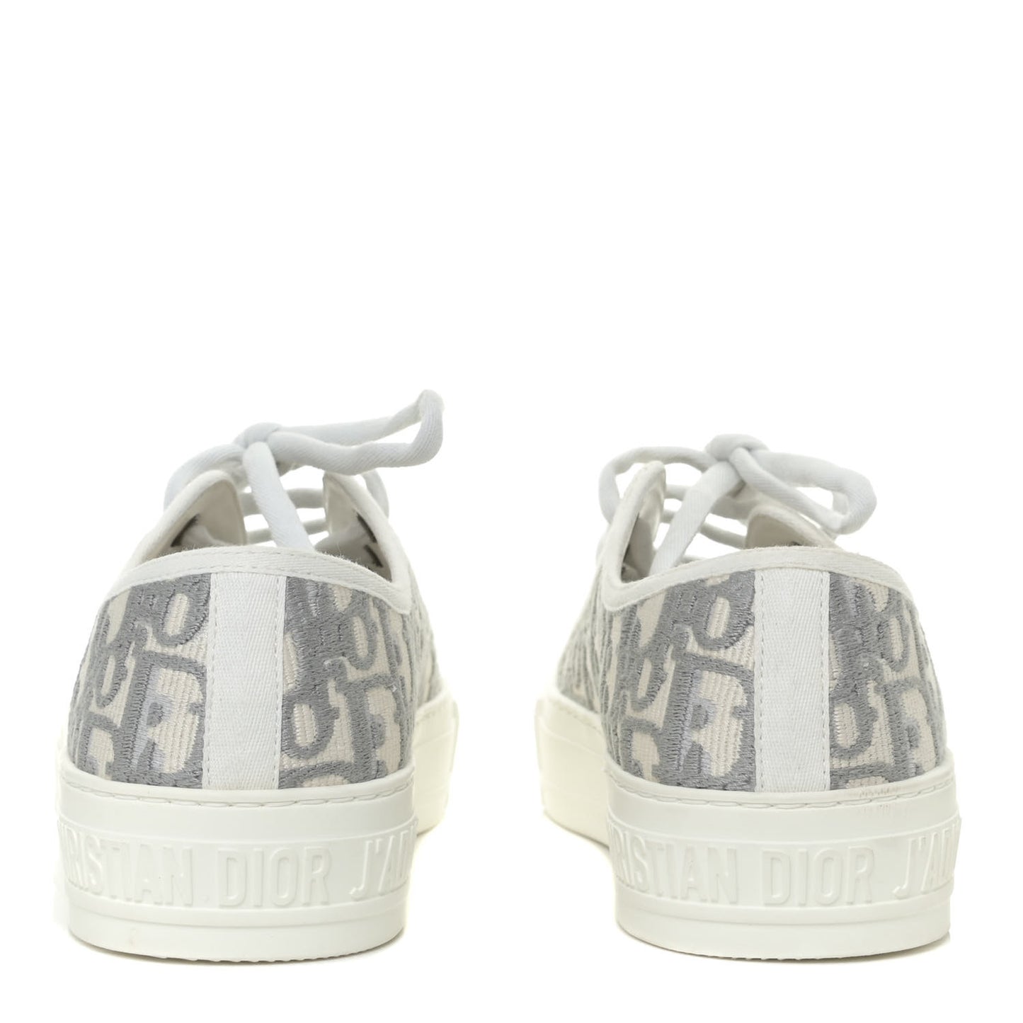 Canvas Oblique Walk'N'Dior Low Top Sneakers 36.5 Grey Stone