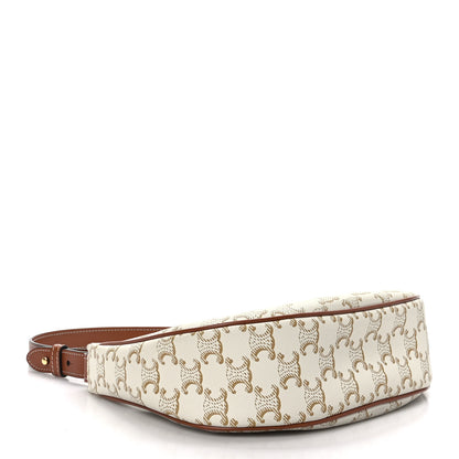 Celine Canvas Calfskin Ava Triomphe Shoulder Bag White 3 of 7