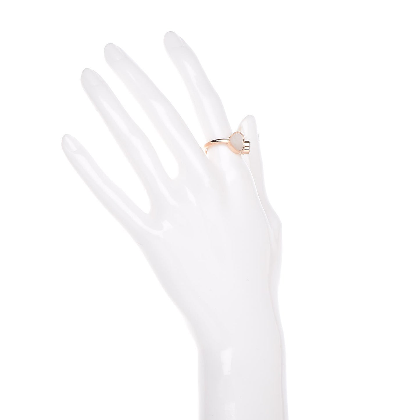 18K Rose Gold Diamond Mother of Pearl Happy Hearts Ring 54 7