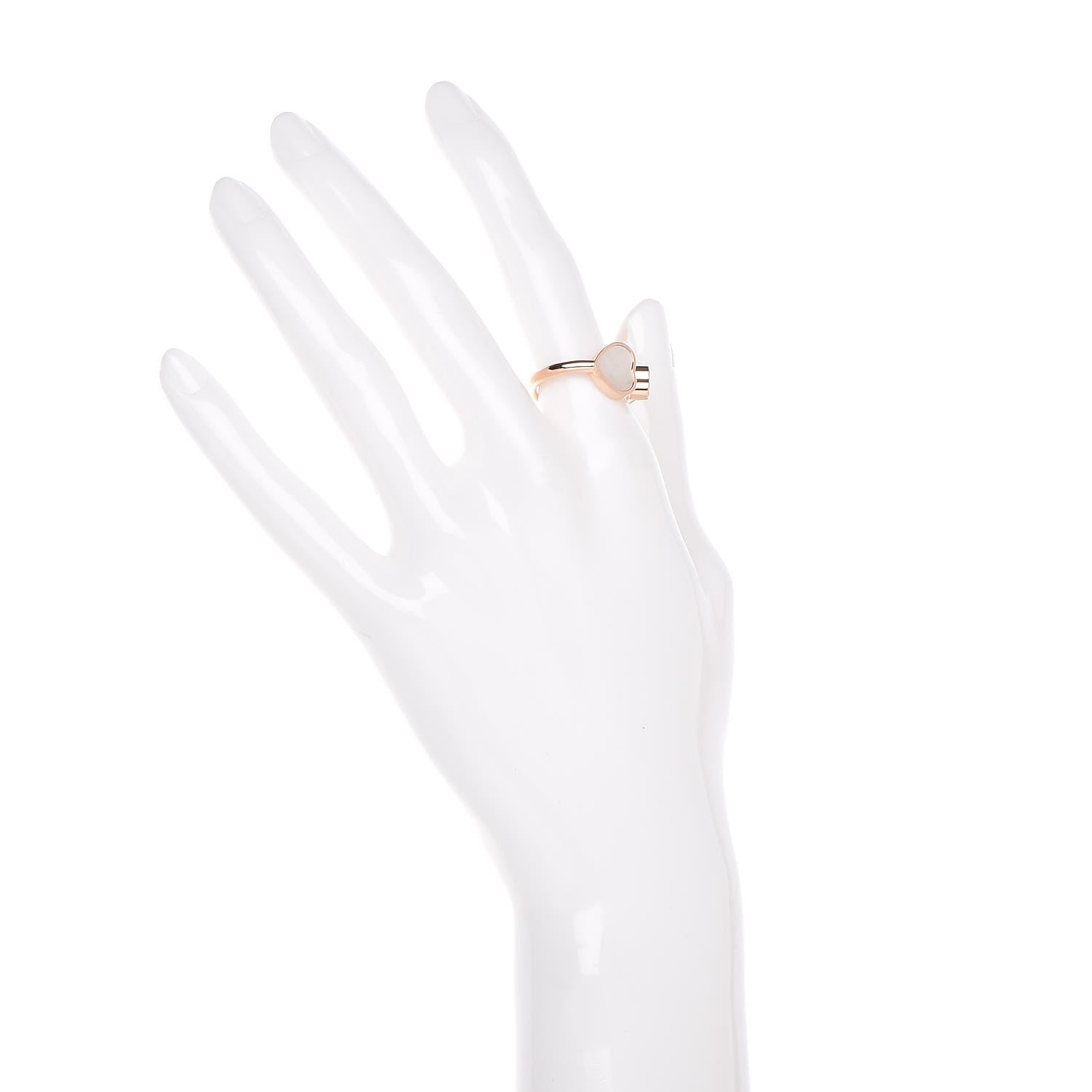 Chopard 18K Rose Gold Diamond Mother of Pearl Happy Hearts Ring 54 7 2 of 7