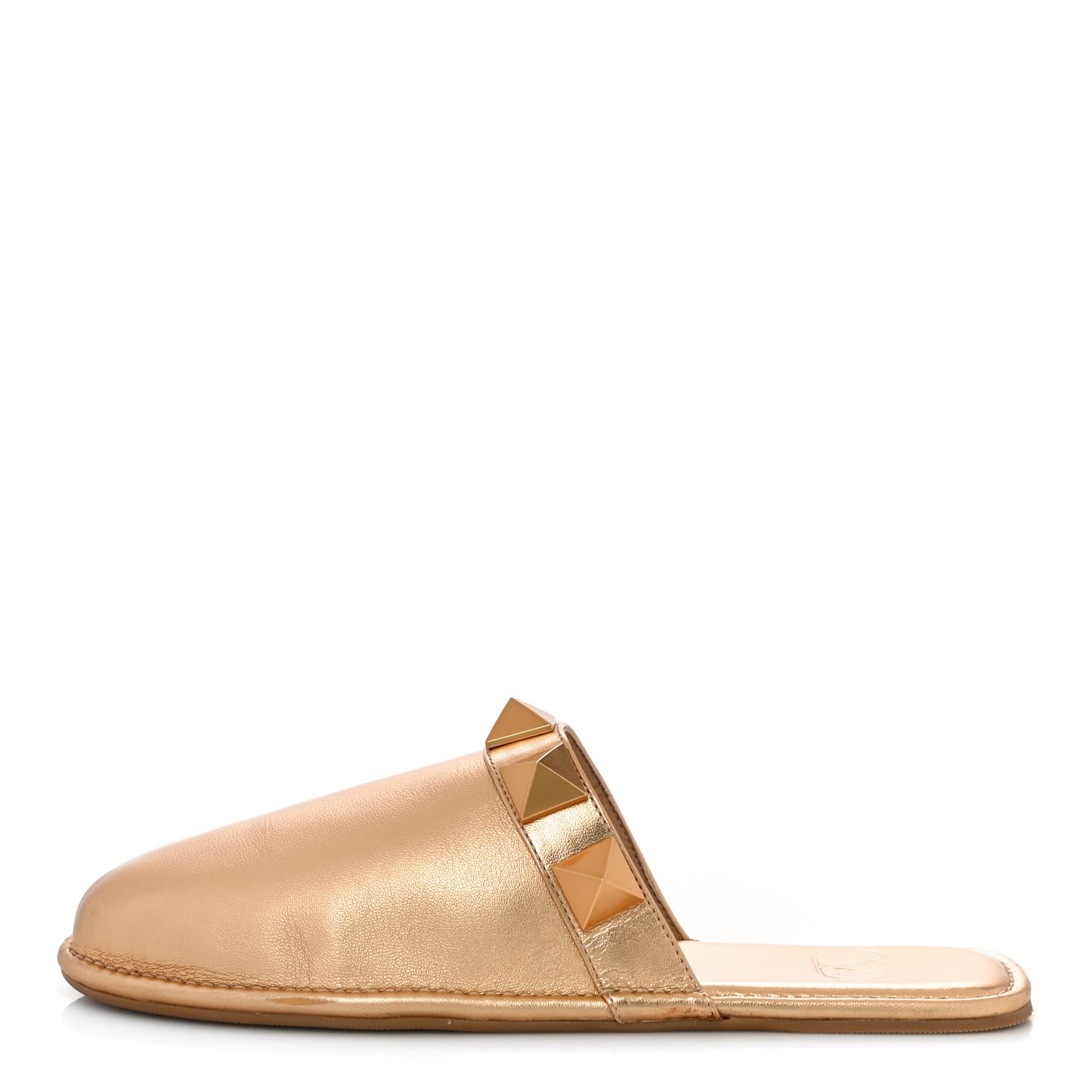 Metallic Nappa Roman Stud Slippers 36.5 Antique Brass
