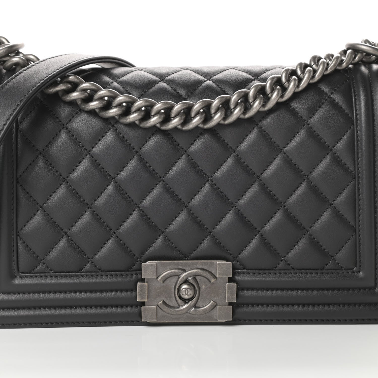 Chanel Calfskin Quilted Medium Boy Flap Black 8 of 13