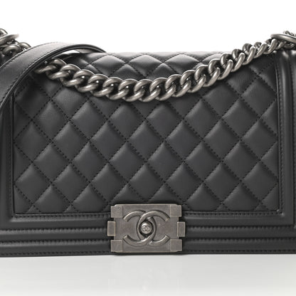 Chanel Calfskin Quilted Medium Boy Flap Black 8 of 13