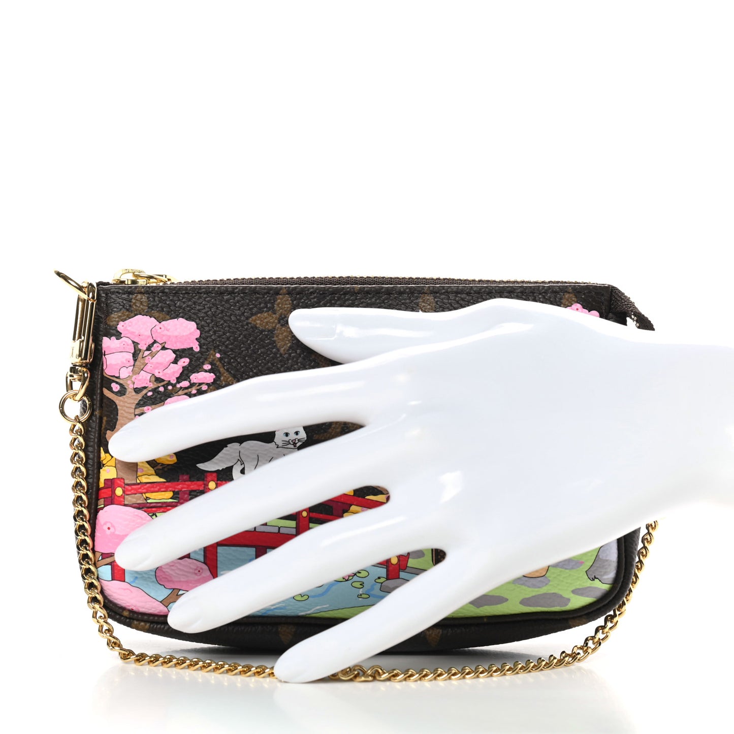 Monogram 2021 Christmas Animation Japanese Garden Mini Pochette Accessories Wisteria Pink