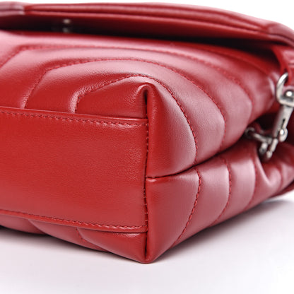 Saint Laurent Calfskin Y Quilted Monogram Toy Loulou Crossbody Bag Red 9 of 11