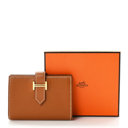 Hermes Epsom Bearn Card Holder Wallet Gold 7 of 7