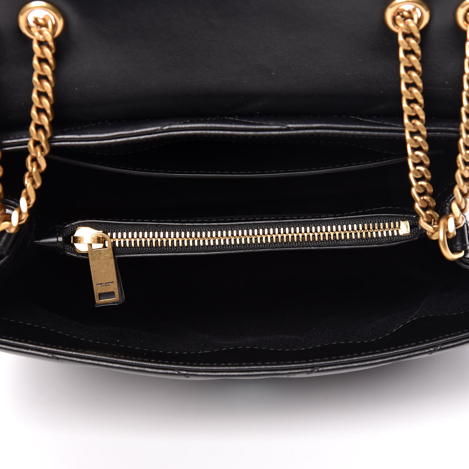 Saint Laurent Calfskin Y Quilted Monogram Small Loulou Chain Satchel Black 7 of 10